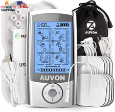 AUVON Rechargeable TENS Unit Muscle Stimulator, 24 Modes 4Th Gen TENS Machine wi