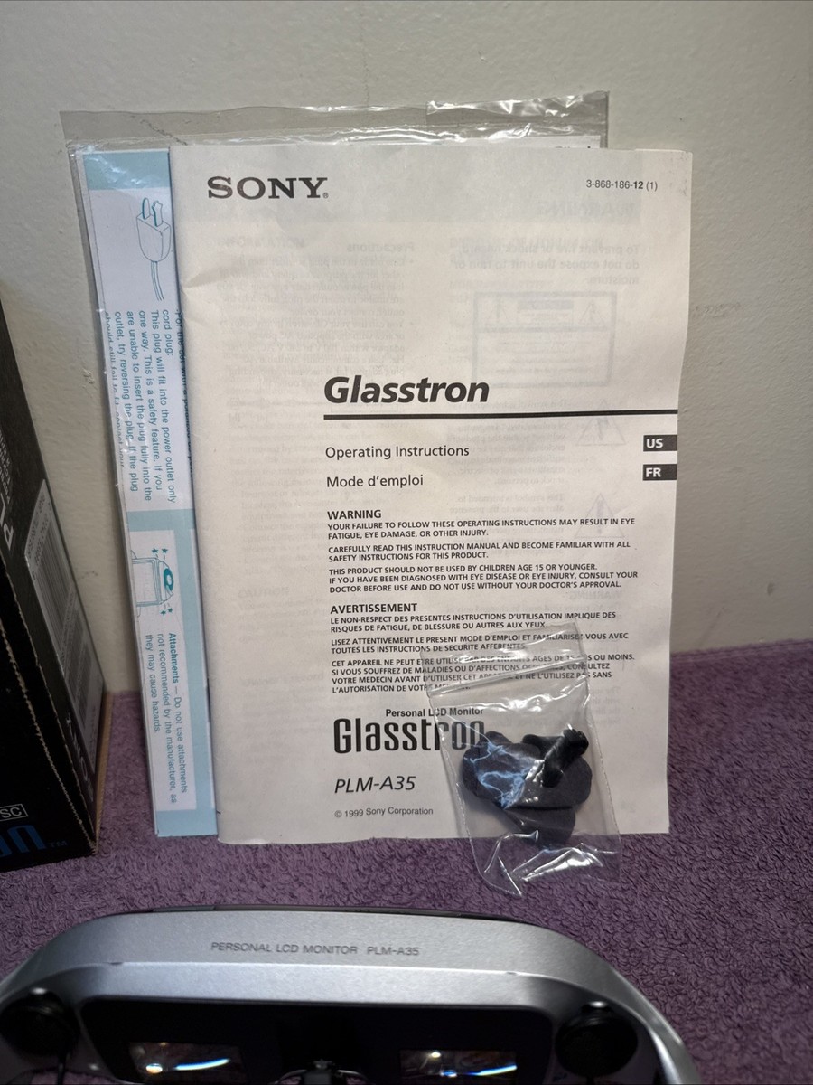 SONY GLASSTRON PLM-A35 FPV VR Personal LCD Monitor Home