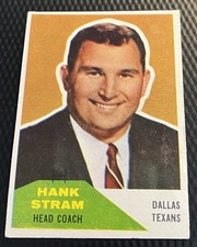 1960 Fleer Hank Stram Texans Lesser-Grade Rookie Card #116 - Surface Issues. rookie card picture