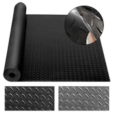 2Roll Garage Floor Mat, 2Mm Thickened Flooring Roll Diamond Plate PVC Rubber