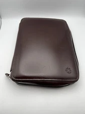 Franklin Covey Planner Brown Genuine Leather 7 Ring Binder Classic 10” X 7.5”