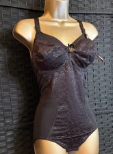 BALI Black SHAPEWEAR BODYSUIT Sz 34 DD FIRM Control Stretch Shaper LINGERIE NWT