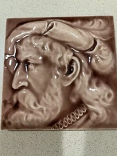 American Encaustic Antique Tile Victorian Man