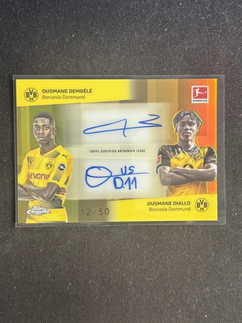 2025-26 Topps Chrome Bundesliga Ousmane Dembele Diallo RC Gold Dual Auto /50