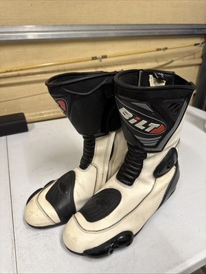 Bilt White Leather Race Motorcycle Boots USA Size 11 | eBay display picture 1