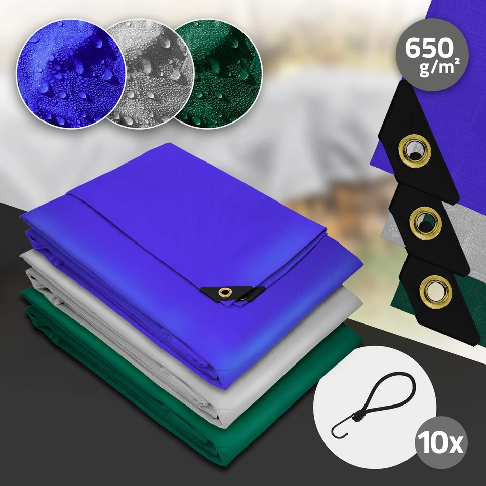 ECD GERMANY Plane Abdeckplane Gartenplane Schutzplane Gewebeplane Industrieplane mit Ösen