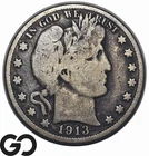 1913 Barber Half Dollar *Low Mintage Philadelphia Date, 188k*