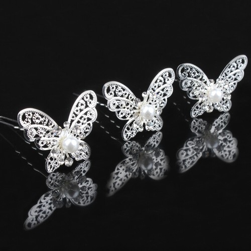 20pcs Bride Hair Pin Pearl Crystal Hair Pin Headwear Hair Accessories (Silver) - 第 10/12 張圖片