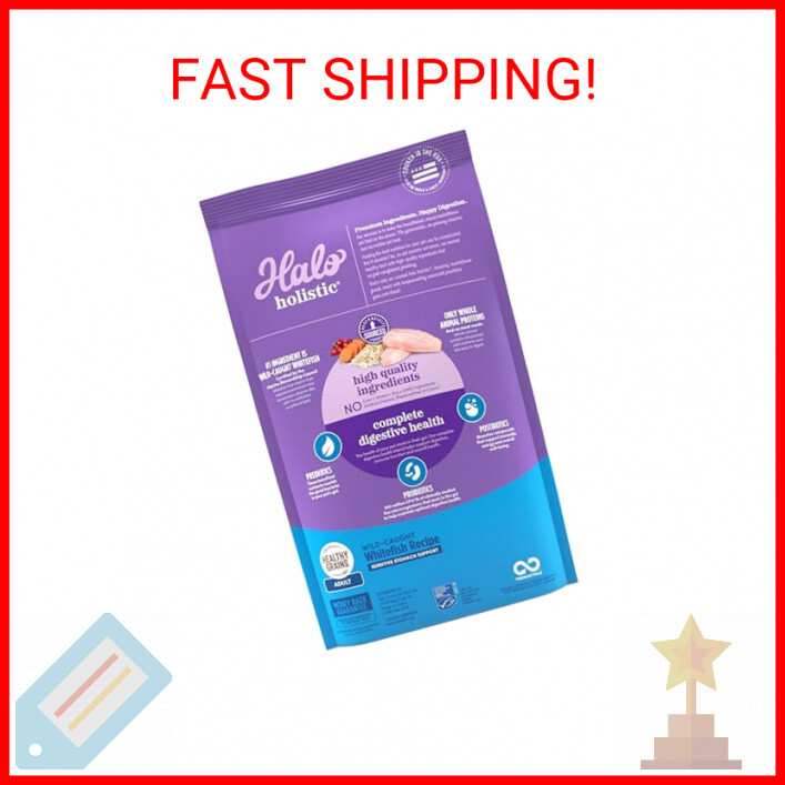 Halo Holistic Cat Food Dry, Wild-caught Whitefish Recipe for