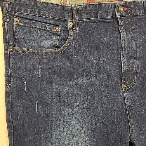 Jeans Frye and Co gamba dritta effetto invecchiato sbiadito elasticizzato lavaggio scuro blu 44x28 - Foto 7 di 23