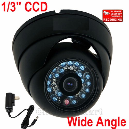 Outdoor Security Dome Camera Night Color CCD Wide Angle Lens w/ Power Supply mc8 - Zdjęcie 1 z 6