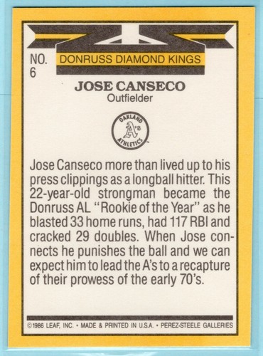 Jose Canseco *U Pick* Oakland A's,Texas Rangers,Boston Red Sox Odd Insert Cards - Picture 28 of 308