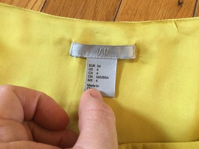 H&M 3/4 Sleeve Yellow Gold Knee Length Casual Beach Summer Dress Size 4 |  eBay