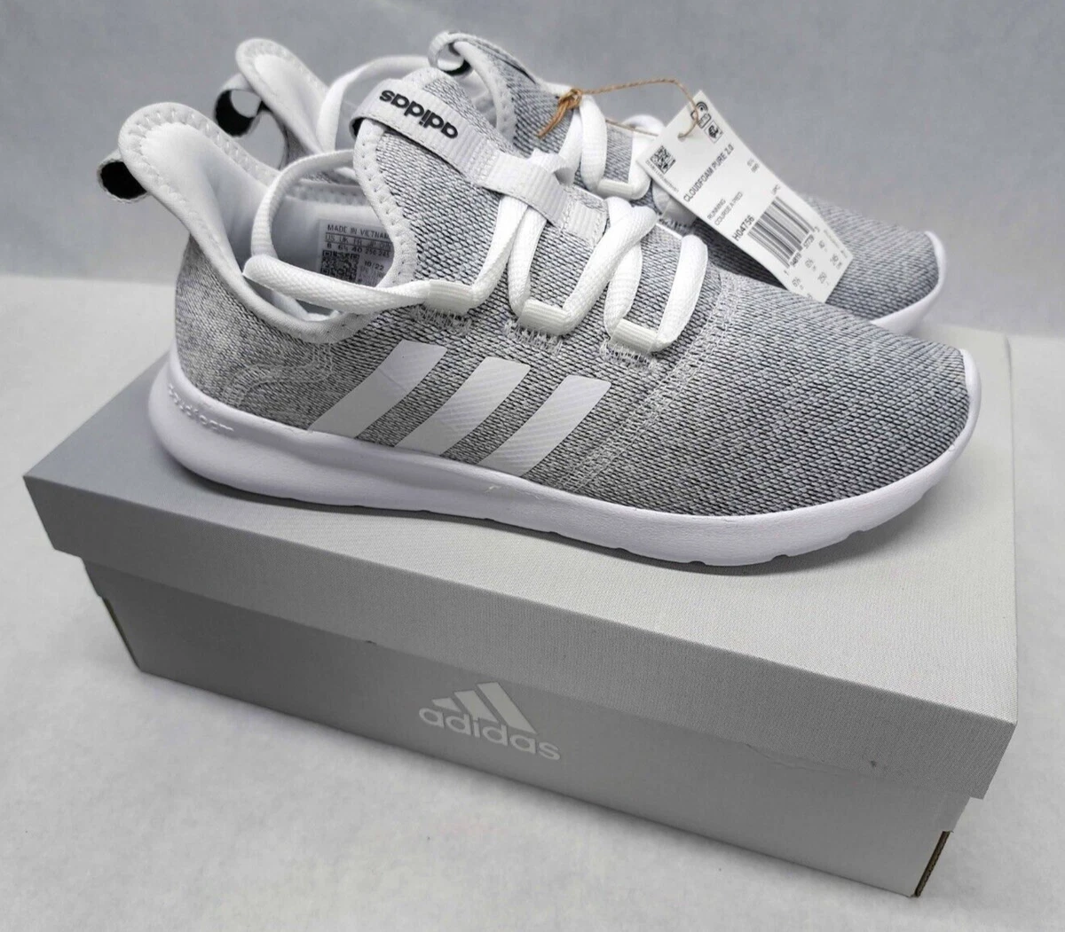 Adidas Size 8 Gray CLOUDFOAM PURE 2.0 Womens Running Shoes H04756