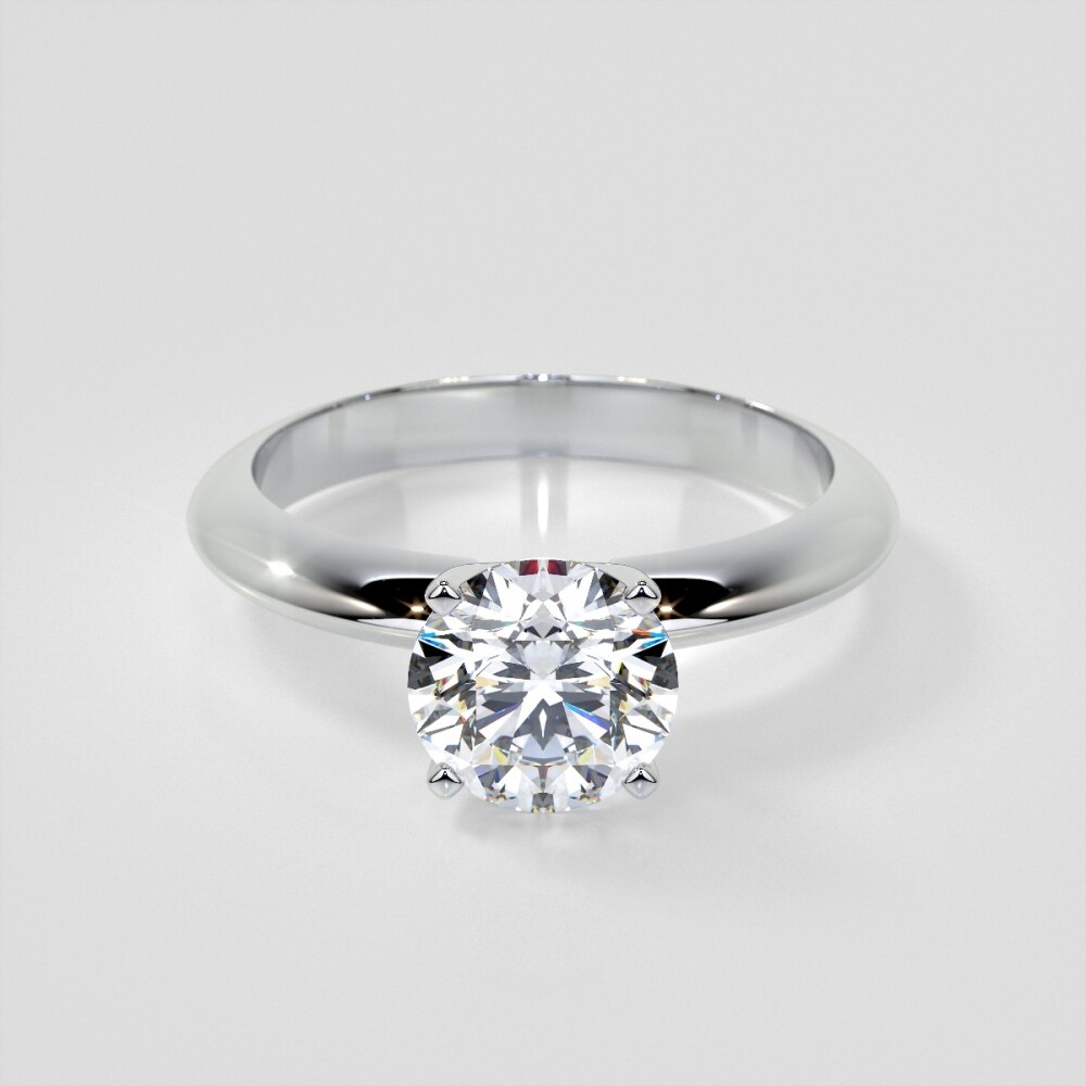 Lab Grown Round Diamond 4-Prong Tiffany Engagement Ring in 14K Gold-image