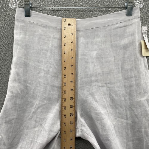 Magaschoni Pants Womens Large L Gray Linen Wide Leg Beach Tropical Trouser Pants - Picture 5 of 15