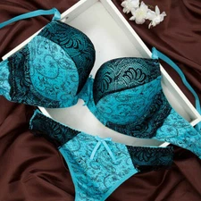 Sexy Foral Lace Push Up Bra Sets Extreme Padded Lingerie Panties Set B C D DD E