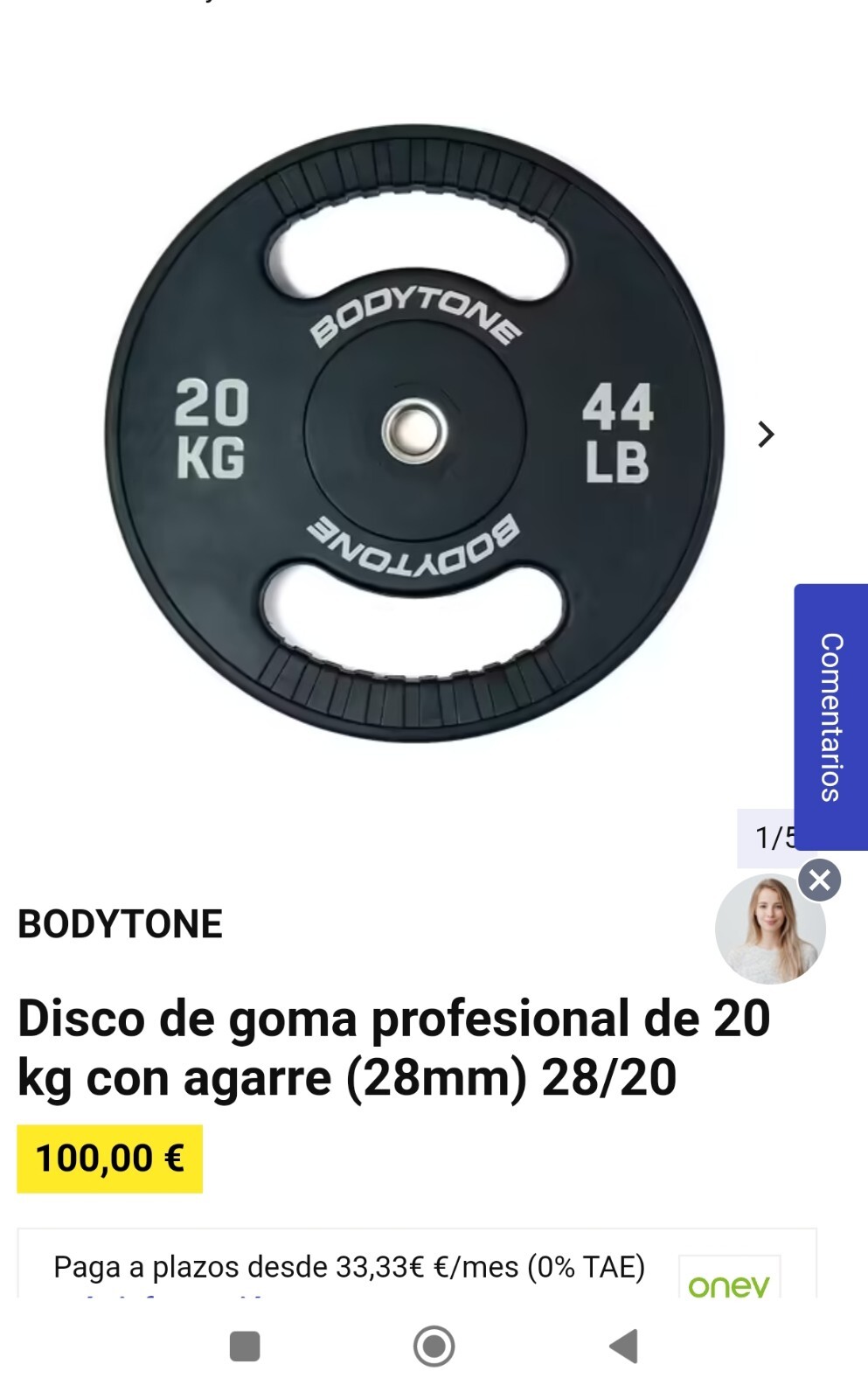 disco bodytone 20kg 28mm