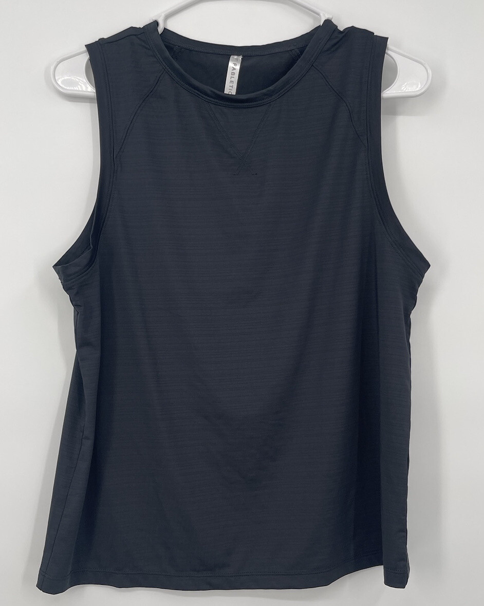 Fabletics Black Textured Performance Tank Top XS … - image 1