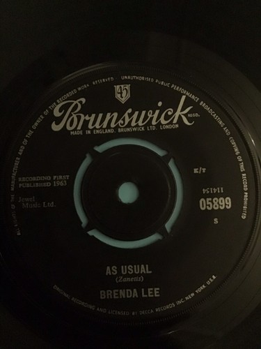 Brenda Lee - Lonely Lonely Me / As Usual - Vg+ - Picture 2 of 2