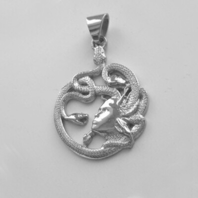 NEW EXCLUSIVE STERLING SILVER PENDANT GORGON HEAD