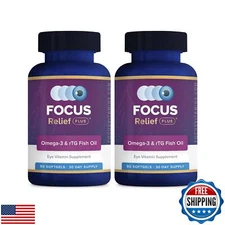 Focus Relief Plus Dry Eye Formula (180 ct. 60 Day Supply) Omega 3 Supplement 