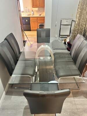 dining table set for 6 used Glass