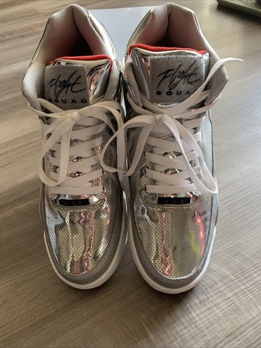 nike flight squad metallic silver