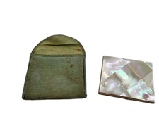 Vintage Elgin American Mother Of Pearl Powder Compact Mirrored MOP Vanity Decor 