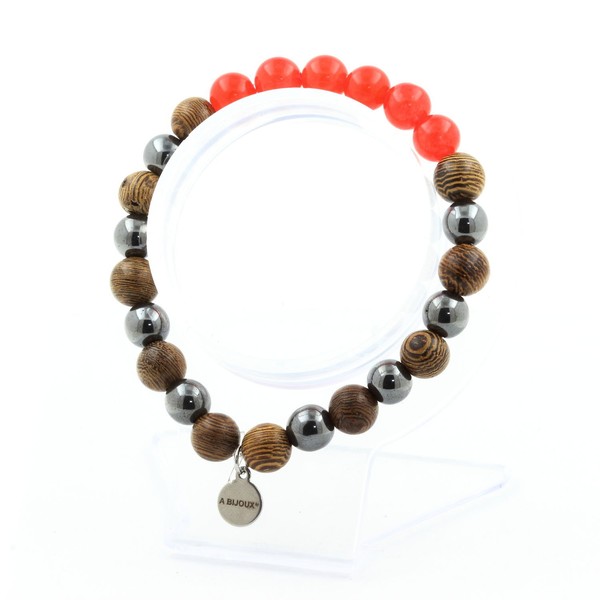 Mineralien Und Edelsteine. Armband Perlen Rote Chalcedon + HäMatit + B-image