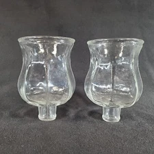 Vintage Clear Clear Candle Cup Clear Holder w2xh3.25" in (Lot of 2)