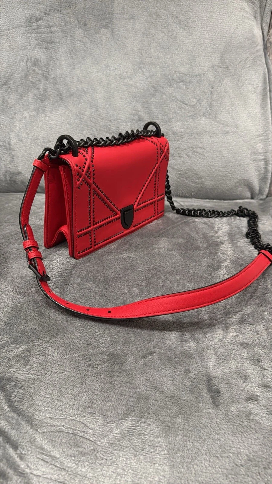 Petit sac Dior diorama rouge mat