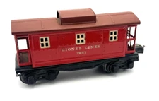 Lionel Lines Prewar Tin Plate Caboose 2657 Red / Maroon