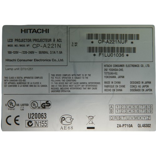 Hitachi CP-A221N 3 LCD Projektor - Bild 7 von 7