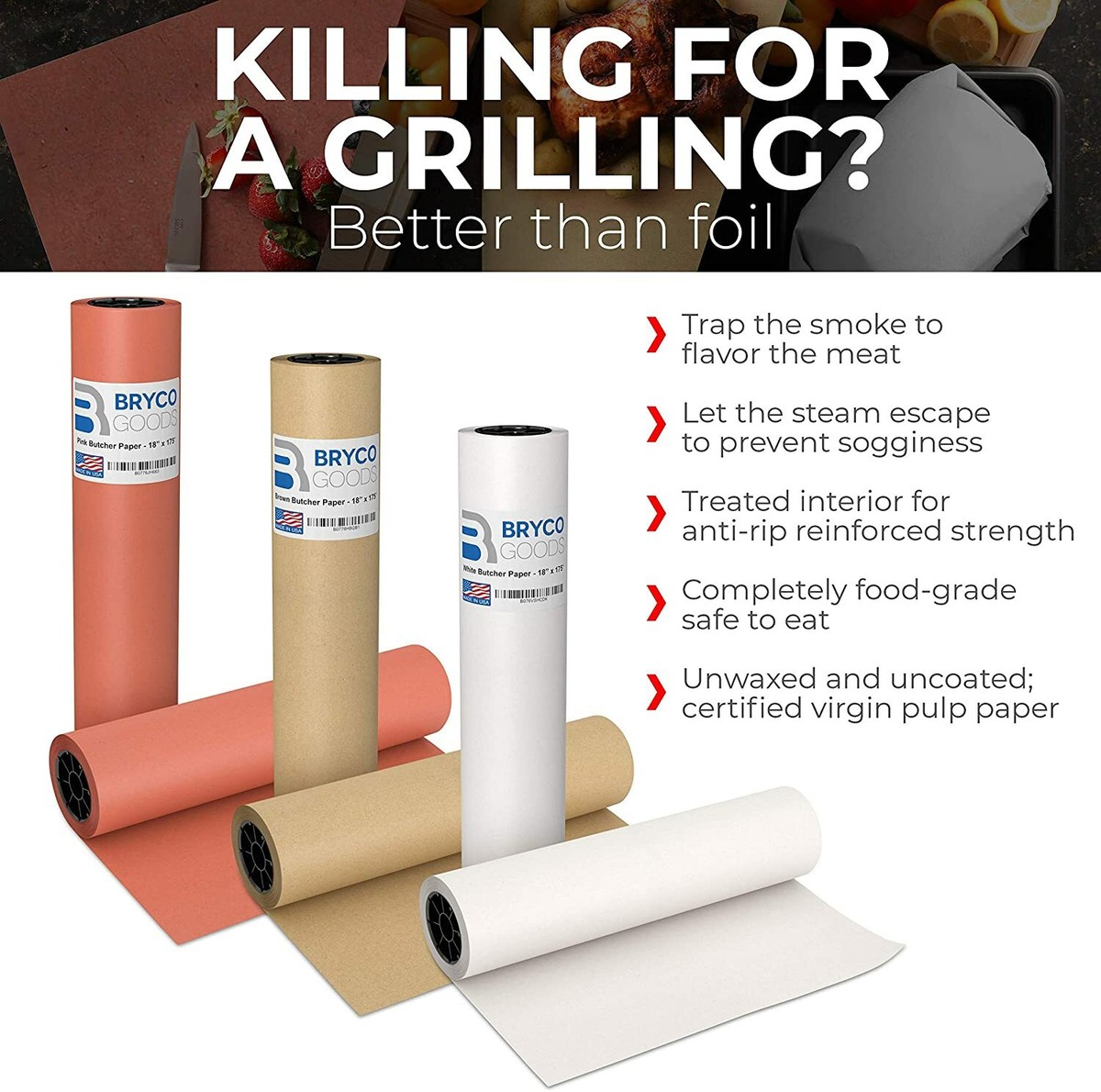 Brown Butcher Paper for Smoking Meat BBQ Kraft Butcher Paper Roll