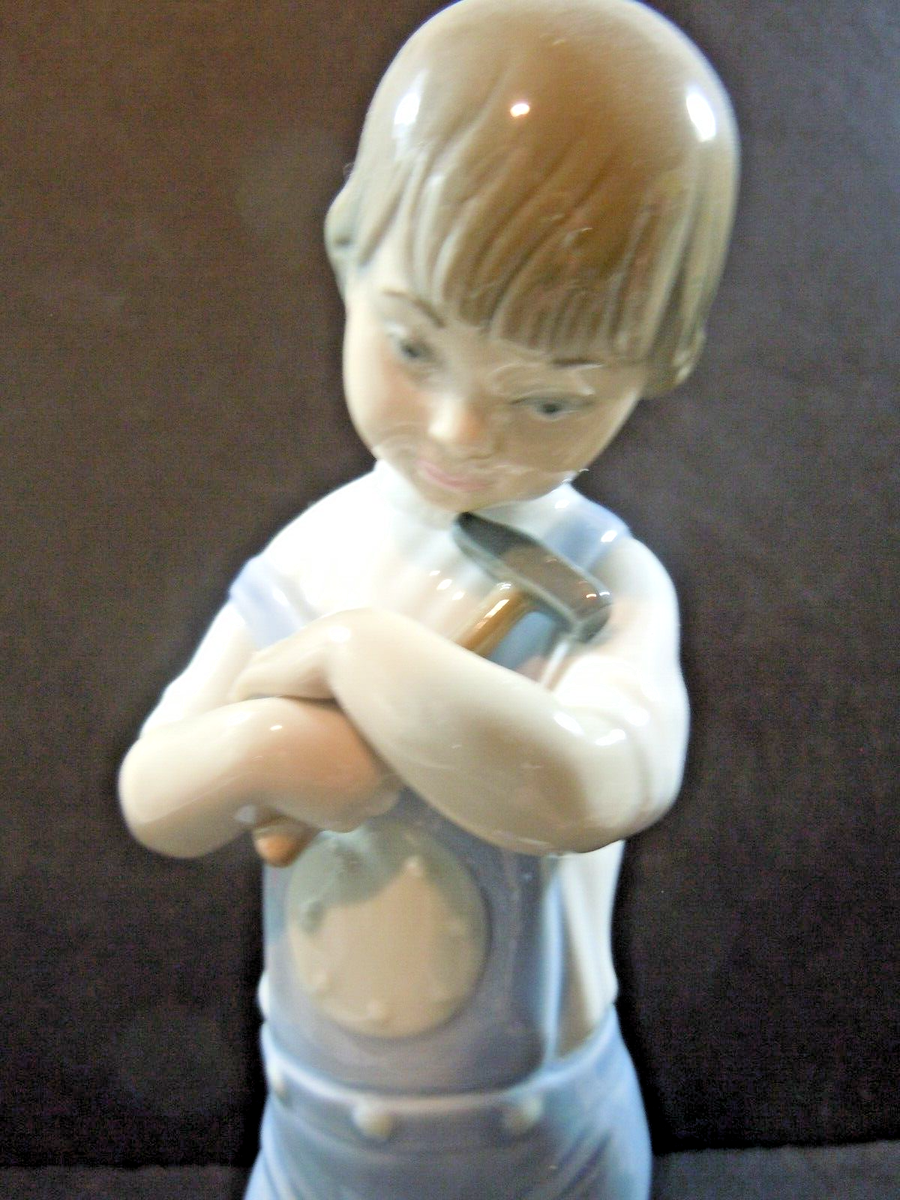 Lladro Figurine Mechanic Boy with Hammer and Truck #4897