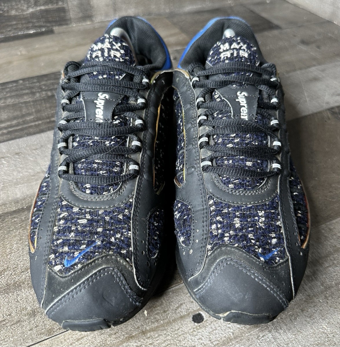 NIKE AIR MAX TAILWIND 4 SUPREME BLACK HYPER COBALT AT3854-001 Men\'s 10.5 EUC Nike Air Max Tailwind 4 Supreme Black Cobalt AT3854-001  main image 2