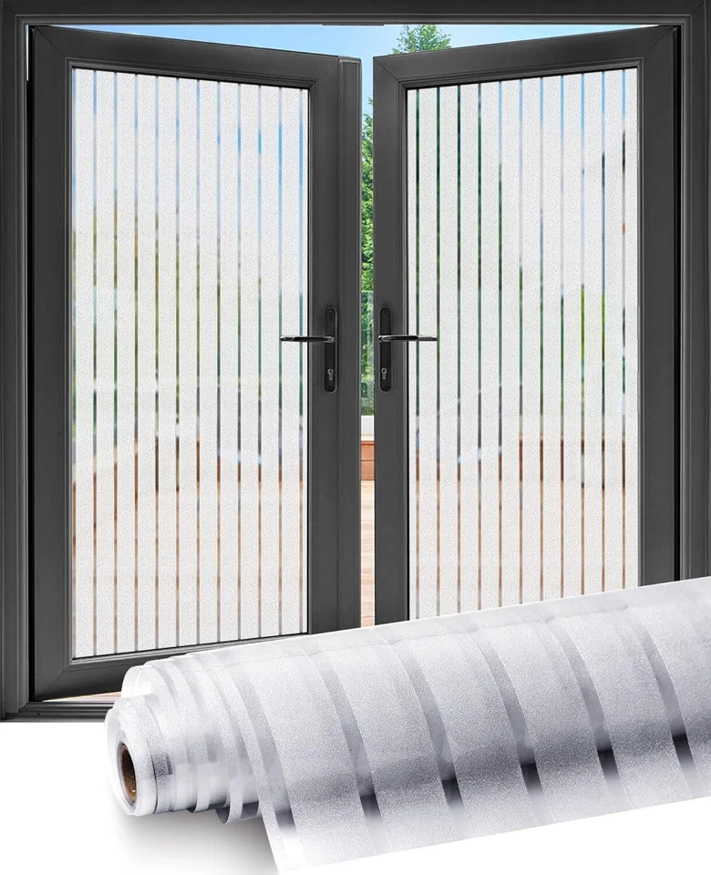 Bubble Free Frosted Window Film Static Cling Etched Privacy Glass Vinyl Sticker - Image 3 of 4