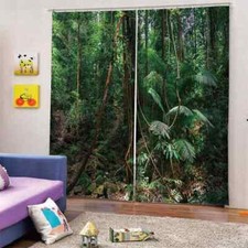 Thick and lush large vegetation Printing 3D Blockout Curtains Fabric Window