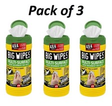 Big Wipes Green Top 4x4 Multi Surface Cleaner Biodegradable Wipes - Pack Of 3