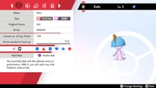 Pokemon Sword/Shield 6IV ULTRA SHINY Ralts / Master Ball / Adamant / Trace
