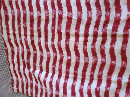 Retro Sewing Fabric USA Flag Stripes Red Beige 1/2yd 18x45" +scrap Cotton - Picture 5 of 5
