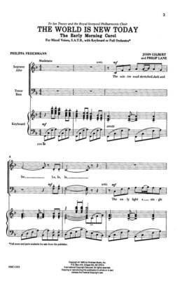 The World Is New Today SATB John Gilbert