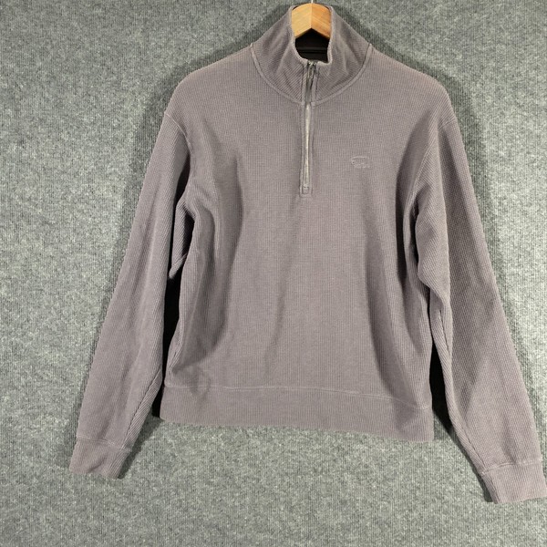 Running Bare Jumper Womens 10 Grey Pullover Waffle Knit 1/4 Zip Gym Training Z17