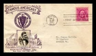 DR JIM STAMPS US COVER RALPH W EMERSON FAMOUS AMERICANS FDC CROSBY PHOTO CACHET