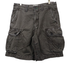 American Eagle Cargo Shorts Beach Surfer Men 32x10 Brown Heavy Y2K Military