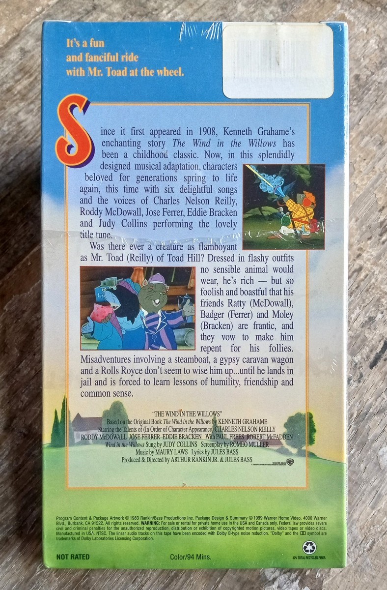 Wind In The Willows ~1999 VHS~ Grahame McDowall Collins Toad Anim