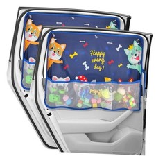2 Pack Car Window Shade for Baby, Blackout Car Sun Shades Blue-Cute Dogs 2PC