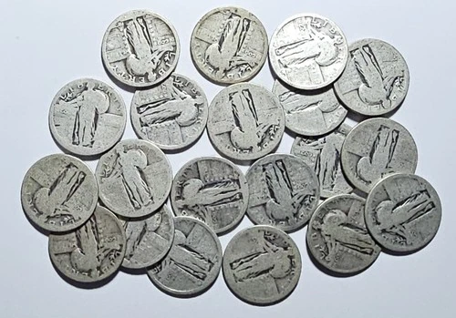 Lot of 20  ~ NO DATE Standing Liberty Silver Quarters ~ 1/2 Roll (R102)