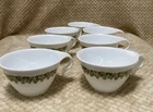 7 Vintage Corelle Coffee/Tea Cups-Spring Blossom-CRAZY DAISY-Hook Handle-Corning